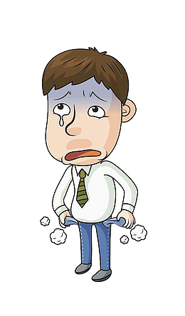 卡通成年男士沮丧心累表情矢量图