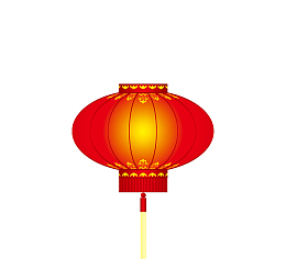 红色中国风卡通灯笼