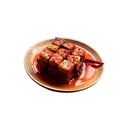 古风瓷碗装的小块霉豆腐