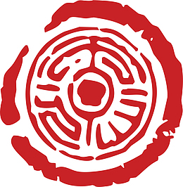 圆形的卡通红色章子