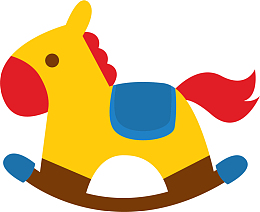 黄色扁平可爱木马