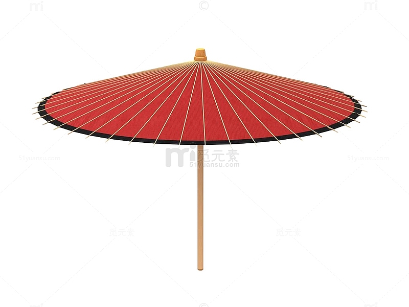 红色手绘油纸伞