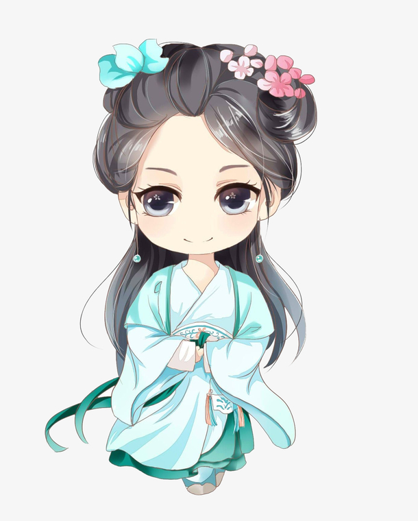 古风卡通长发可爱小女孩