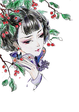手绘古风女孩