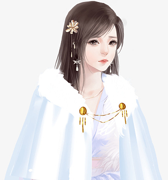 人物立绘古装美女png卡通立绘彩绘紫色头发美女png美女png古代美女png