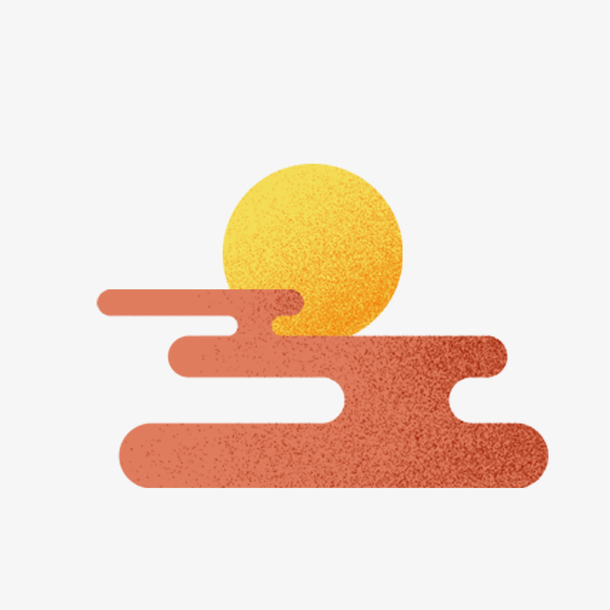 中国风落日美景免抠图