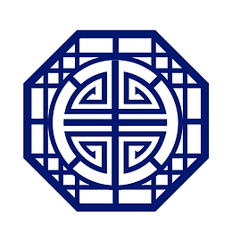 中国风蓝色寿棱格