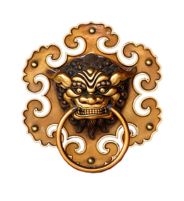古代狮子头门把PNG