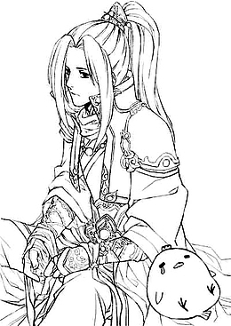 束发男子古风线稿