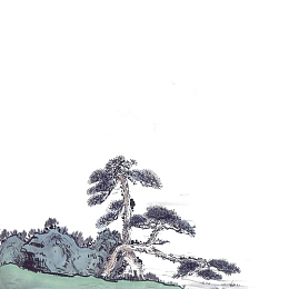 手绘松树