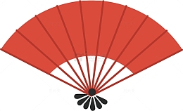 红色的跳广场舞扇子