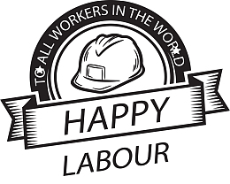 复古安全帽劳动节标签