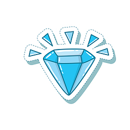 矢量发光星星钻石