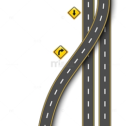 创意公路分流道插画矢量素材