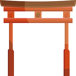 矢量图木质门式建筑标志