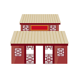 中国传统建筑物设计矢量图