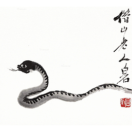 中国风水墨蛇