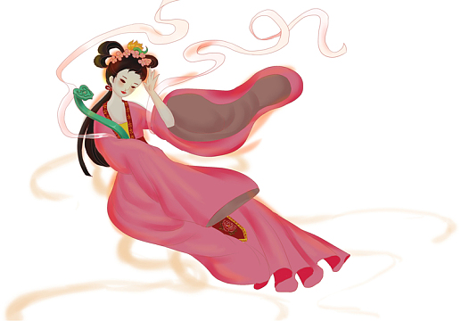 手绘中国风仙女插画素材