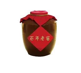 黄色百年老窖酒坛