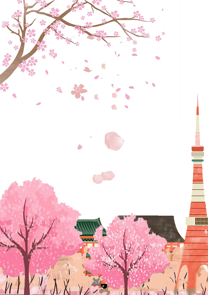 古典日本春游樱花节海报装饰