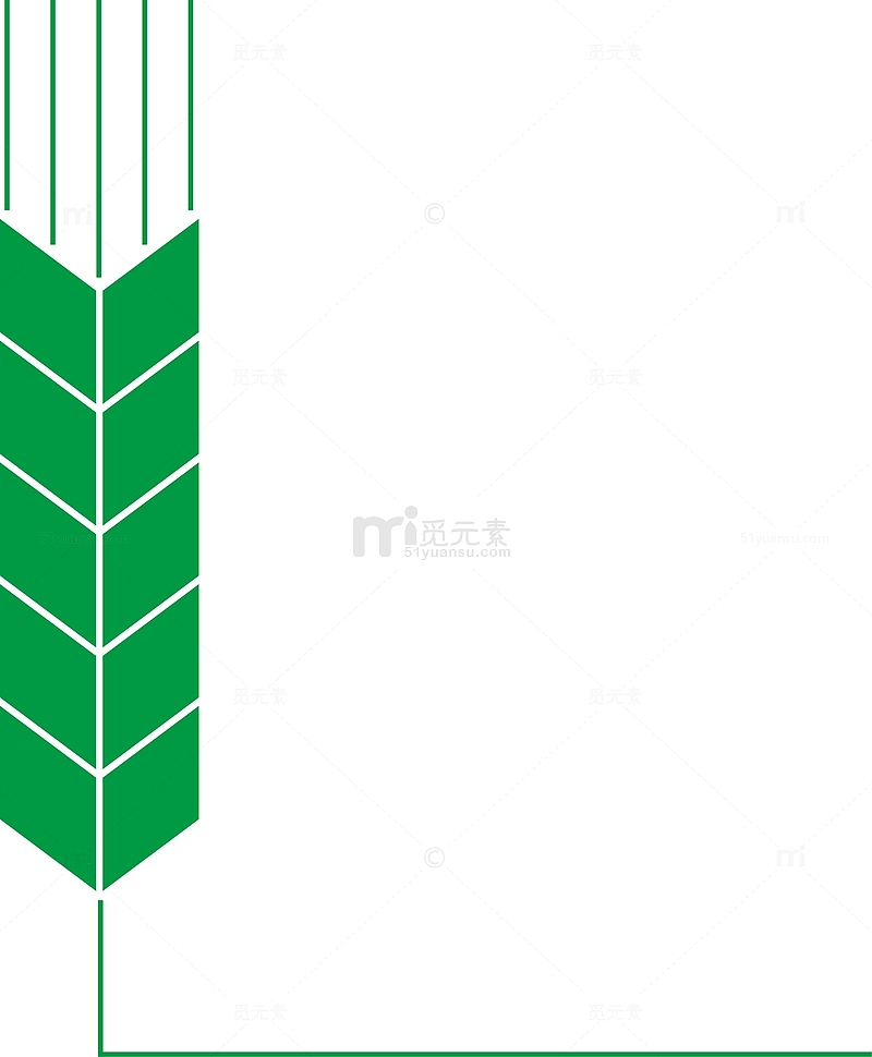 绿色麦穗线条矢量图