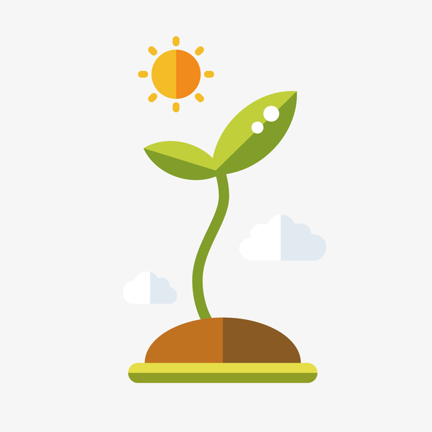 绿色植物发芽图标