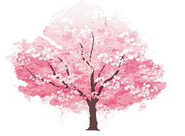 矢量图一树开满的桃花树