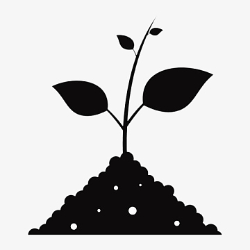 手绘简约植物剪影