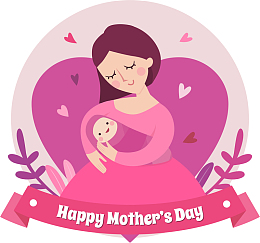 粉红色母亲节创意主题字矢量素材