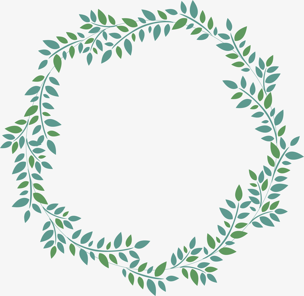 手绘春天柳叶相框