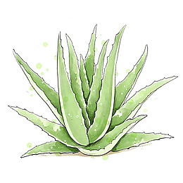 手绘芦荟