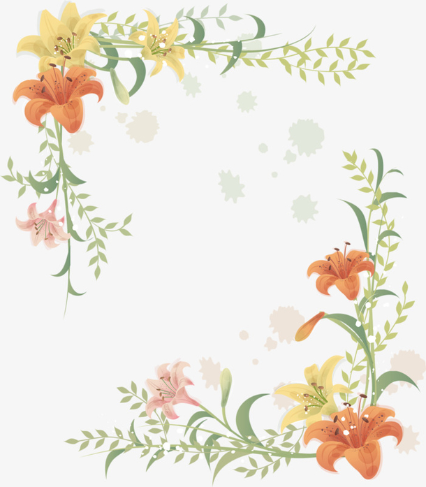 卡通手绘花朵装扮边框