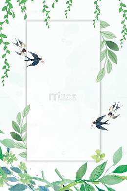 二十四节气 之春分柳枝树叶边框