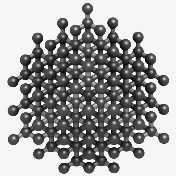 黑色钻石晶体结构分子形状素材