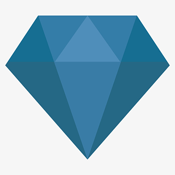 蓝色几何三角形钻石元素