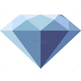 蓝色钻石立体插画