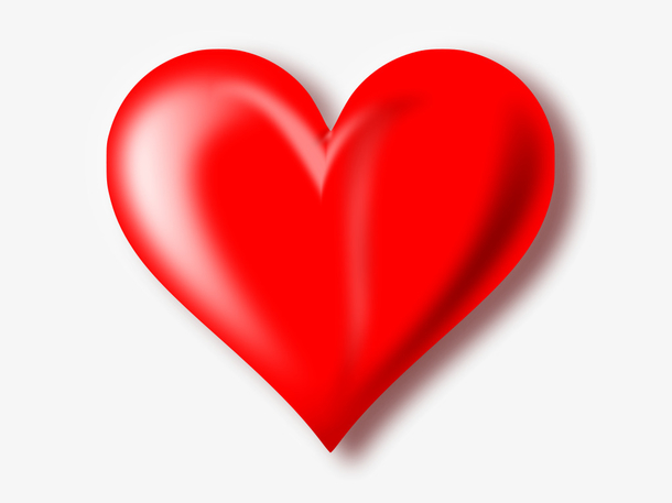 红色卡通爱心抠图