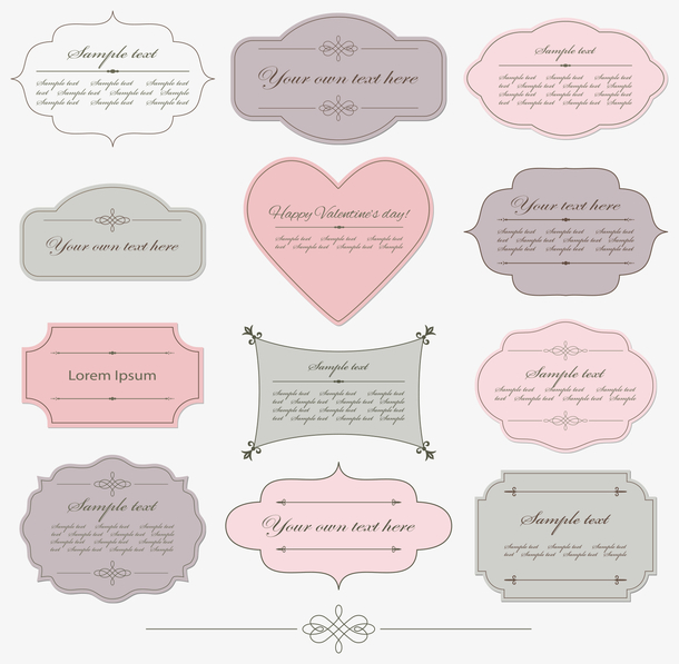 简单线条标签矢量