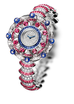 宝格丽腕表蓝色粉色钻石手表女表