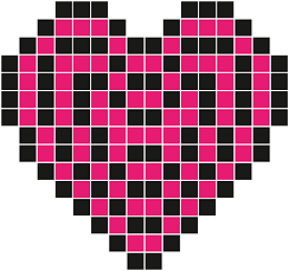粉色像素格子爱心