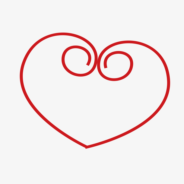 红色线条心形