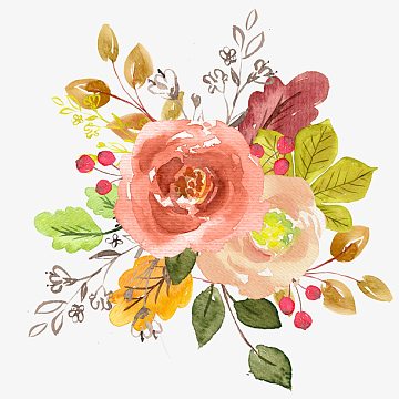 水彩唯美简约花朵免抠图
