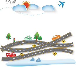 交叉公路设计创意公路插画矢量素