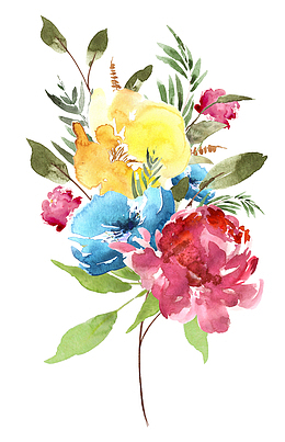 水彩鲜花