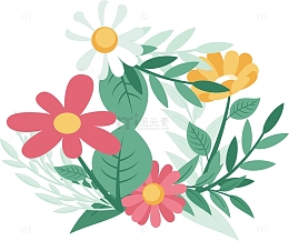 春天花朵花卉矢量素材