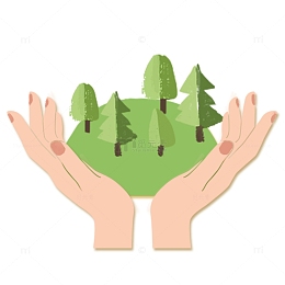 植树节配图插画素材