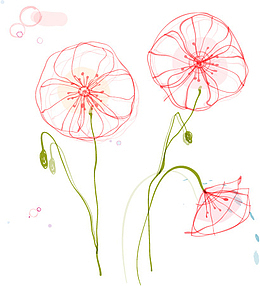 手绘简笔涂鸦蒲公英