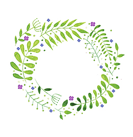 绿植小清新碎花环