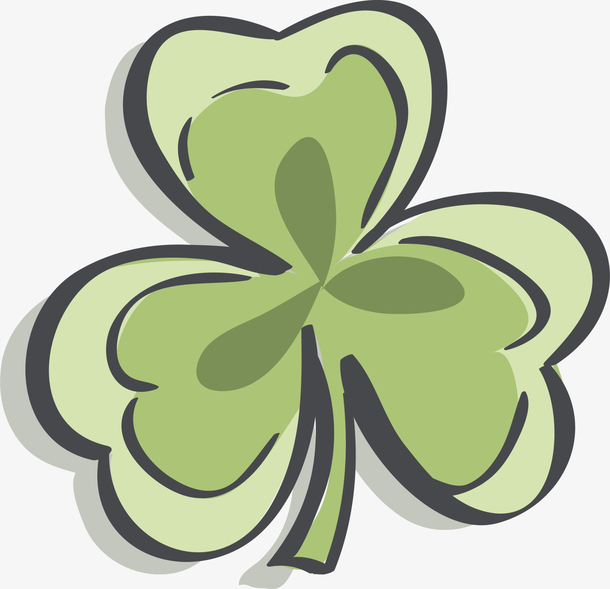 绿色手绘三叶草