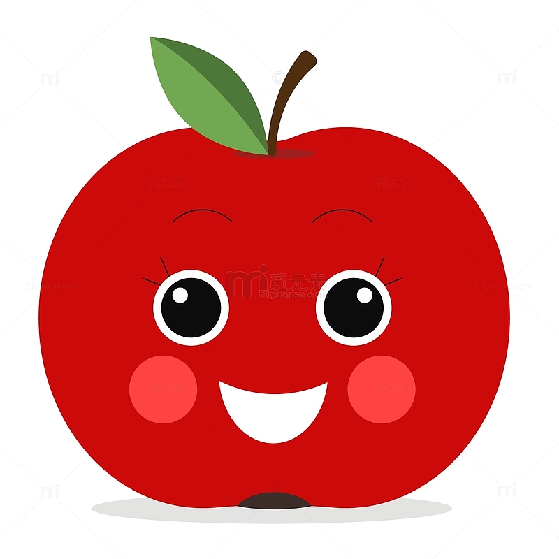 红色的苹果小脸上设计